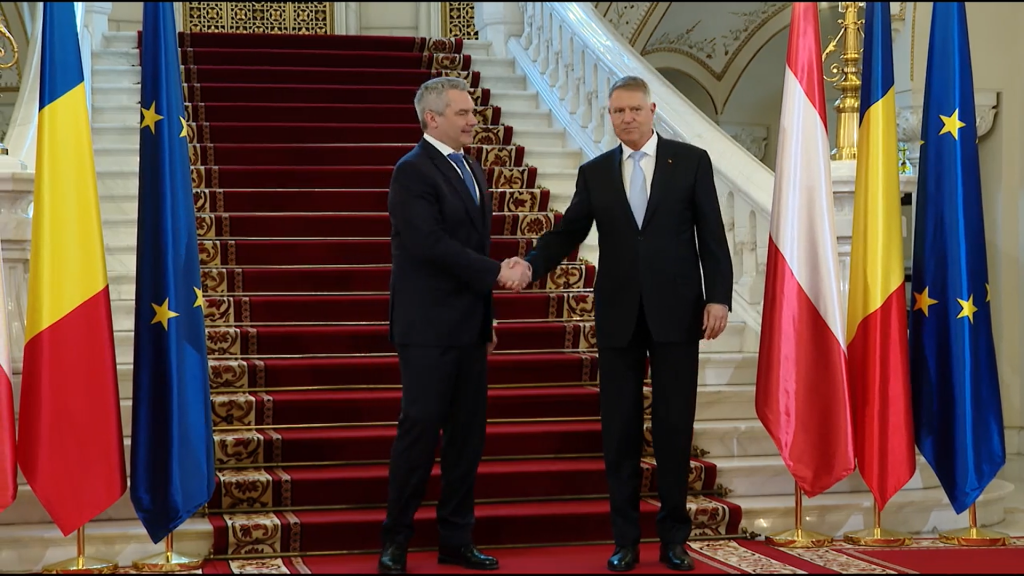 VIDEO. Iohannis l-a primit la Cotroceni pe Karl Nehammer