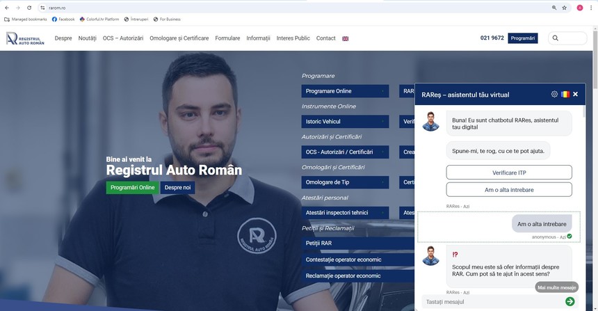 Registrul Auto Român anunţă că a lansat Chatbotul RAReş. Cum te poate ajuta să accesezi mai uşor informaţii tehnice